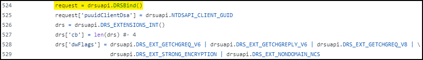 The relevant code snippet from secretsdump.