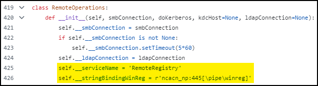 The relevant code snippet from secretsdump.