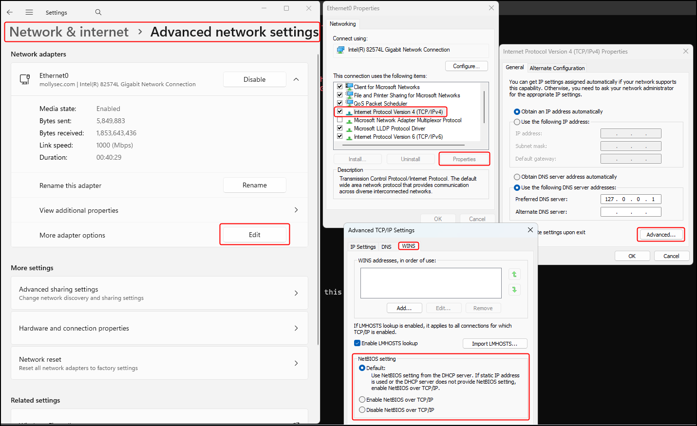 How to configure the NBT-NS in Windows.